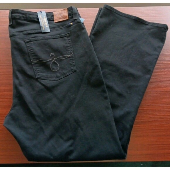 NWT Lucky Brand Ginger Boot Cut Jeans 24W Black Super Stretch Denim Plus Size - Picture 1 of 7